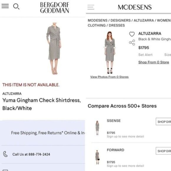 Altuzarra Yuma Gingham Check Shirtdress 36 4 Black White Front Tie - Picture 2 of 15